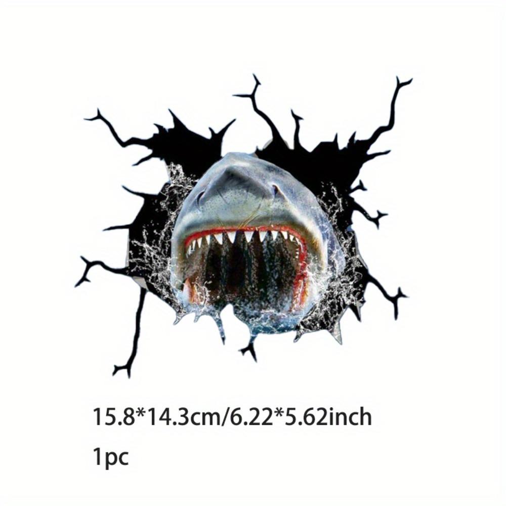 

3D Трещина Акула Смешные наклейки на автомобиль Авто Окно Заднее лобовое стекло Съемные виниловые наклейки Мотоциклетный топливный бак Корпус шлема Украшение 15.8x14.3CM