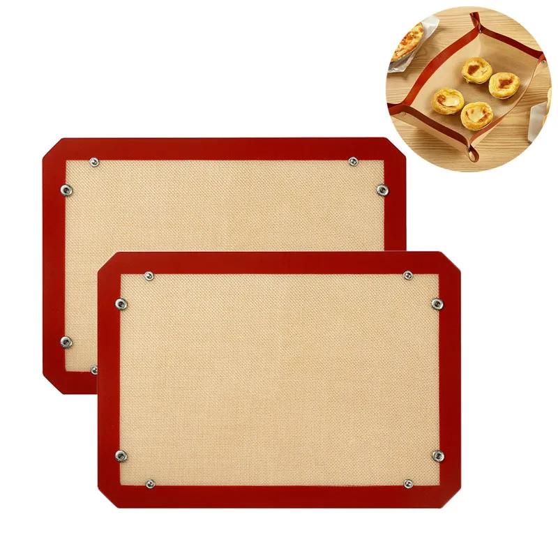 Leak-Proof Silicone Baking Shims With Small Buttons Pizza Cake Dough Maker Heat Resistant Oven Liner Kitchen Cooking Accessories