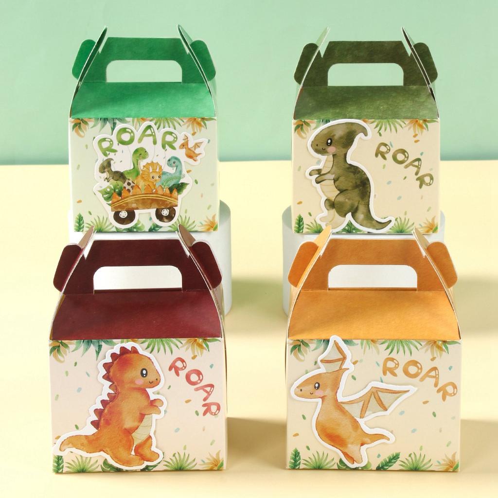 Dinosaur Animal Candy Boxes Dinosaur Birthday Party Decoration Kids Gift Packaging Box Baby Shower Decor Supplies Box Bag