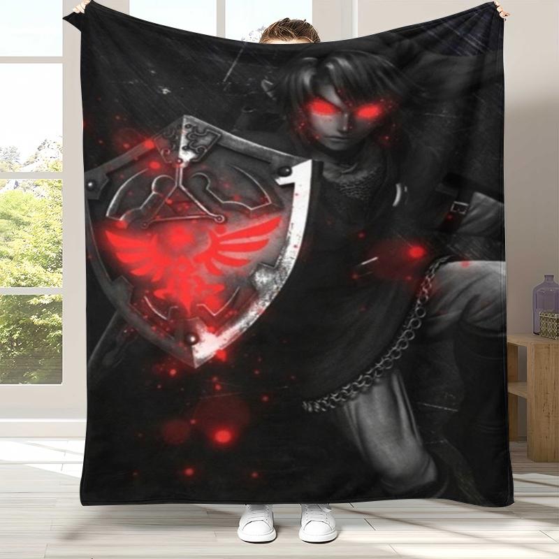 Retro Z-Zelda Cartoon Link Games Flannel Blanket,Ultra Soft Warm Plush Throw for Home Bedroom Bed Sofa Cover Camping Picnic kid