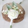 Boutonniere,Artificial Groom Boutonniere,Wedding Corsages for Party Prom Brides Wedding Anniversary