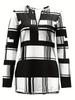 2025 Plus Size Women's Color Block Long Sleeve Zipper Shirt with Digital Print