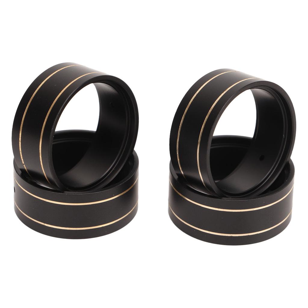 4Pcs Brass Internal Beadlock Ring Clamp Ring Fit 1.0 Inch Wheel Rim for SCX24 124 RC Crawler