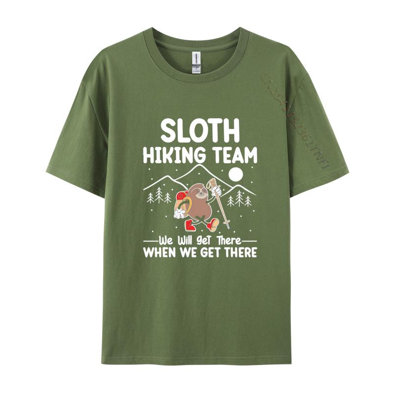 Sloth Hiking Team We Will Get There Tshirts Cotton Fashion Tshirt Kawaii T Shirt Printed Tee Tops Clothing