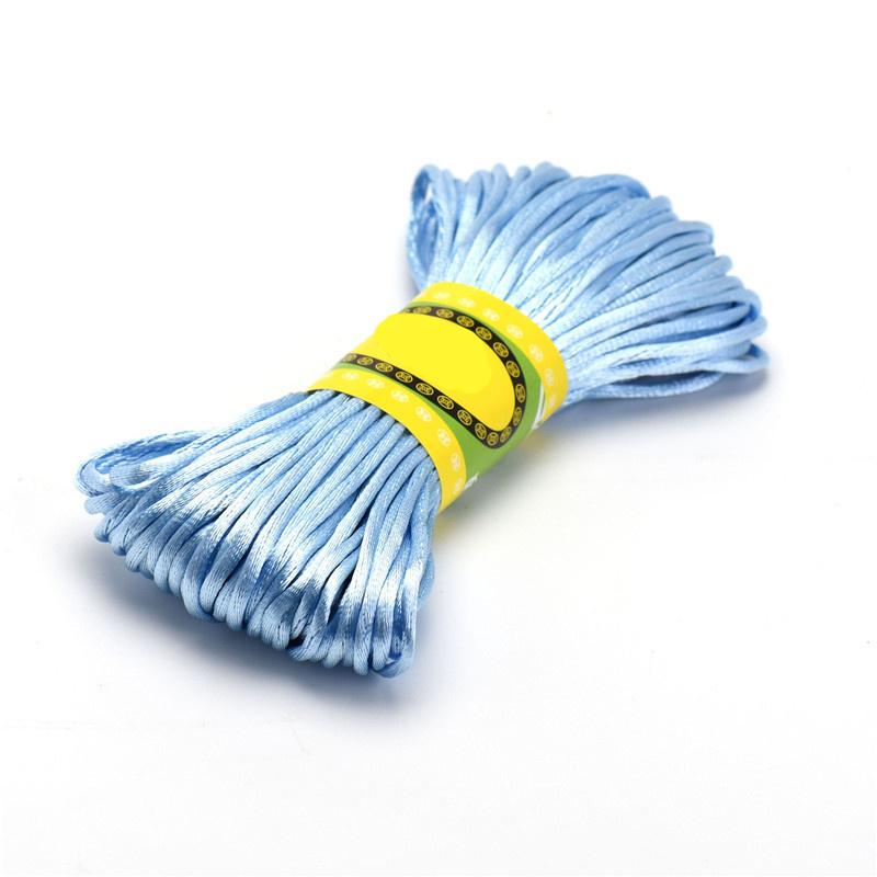 1 Pc Of 20 Meters/Bundle Of 2.5MM Chinese Knot Polyester Colored No.5 Thread Handmade Woven Rope DIY Jewelry Wire