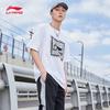 Li-Ning Men's Breathable Lightweight Comfortable Summer T-Shirt Trendy Fashion Round Neck Printed Casual Versatile Sports Top