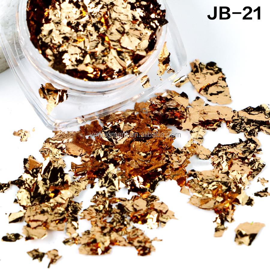 Bulk 50g Bag Nail Gold Foil Flakes Gold Leaf Flakes for Resin Crafts Slime Nail Art Painting Cake Gilding Decoration