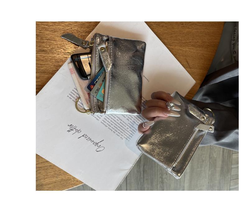 Multifunctional Mini Leather Wallet: Crackle Pattern Card & Key Holder