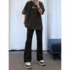 American High Street Style Design Breasted Jeans Men's Trendy Brand Slim-fitting and Thin Casual Trousers