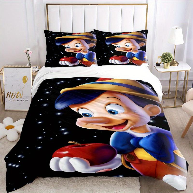 3pcs Pinocchio Character Quilt Cover Set - Soft & Comfortable Polyester Fabric, All-Season Breathable Comforter Set For 1 Quilt Cover & 2 Pillowc