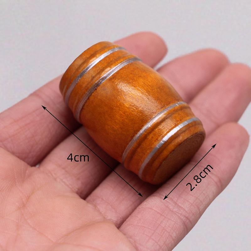 Mini Wooden Red Wine Miniature Beer Beer Cask Beer Keg For Dolls House Decoration