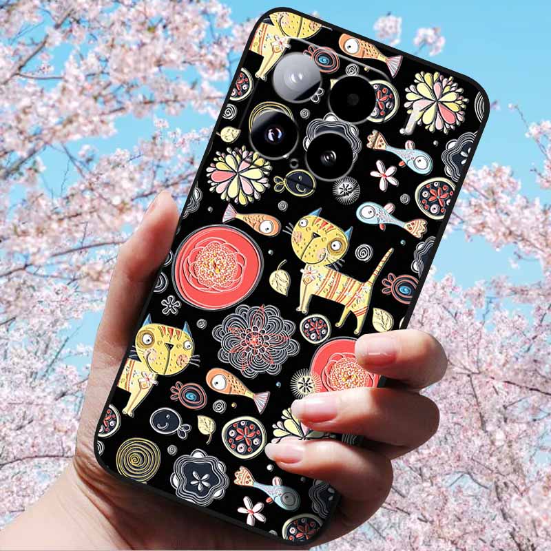 For Xiaomi 15 Pro 5G 6.73"Cases 3D Relief Soft Silicone Cover Retro Embossed for Xiaomi 15 5G Phone Mi 15pro 15 3D Soft TPU Case