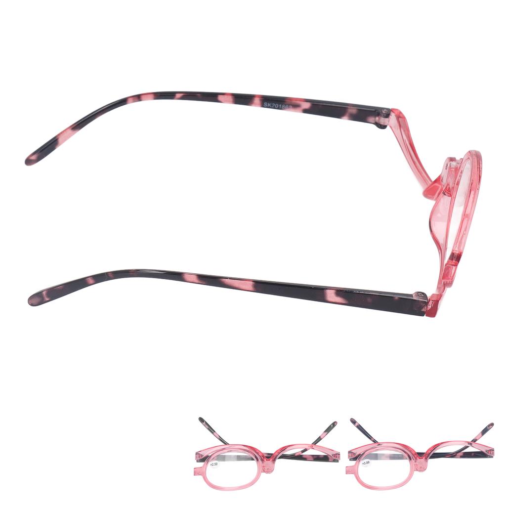 Make-up-Brille, leicht, faltbar, rotierend, Einzellinse, Damen-Vergrößerungs-Kosmetikbrille mit St