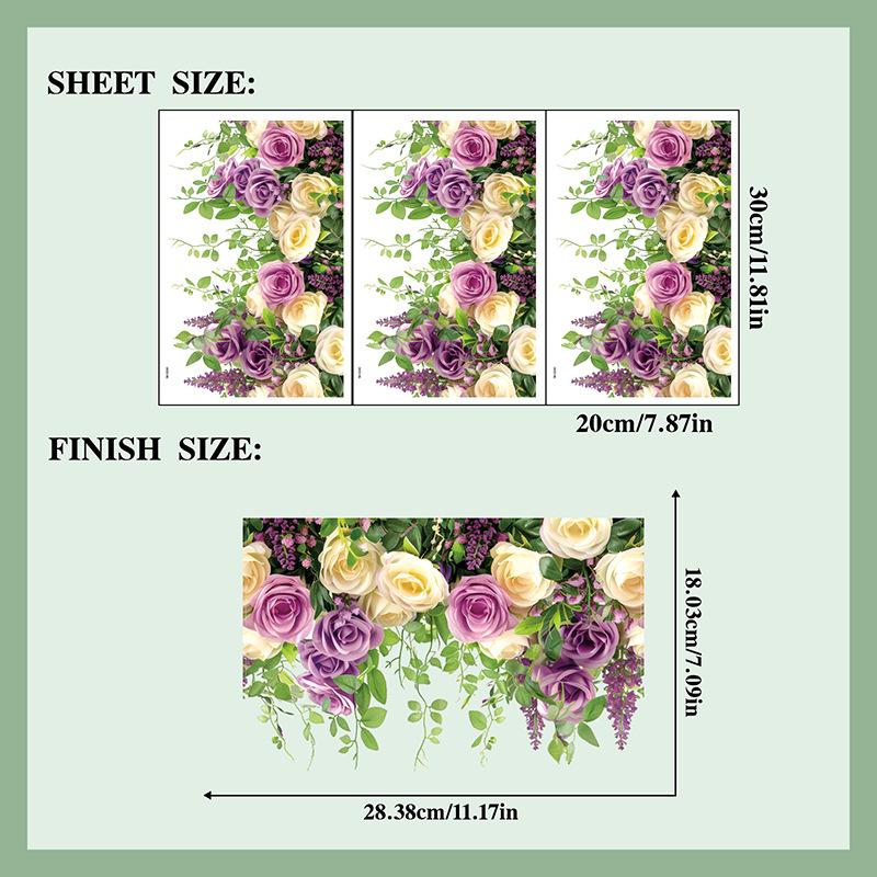 Rose Vine, Static Window Sticker, Bedroom Window Decoration, Bathroom, Shower Room, Glass Decoration Sticker
