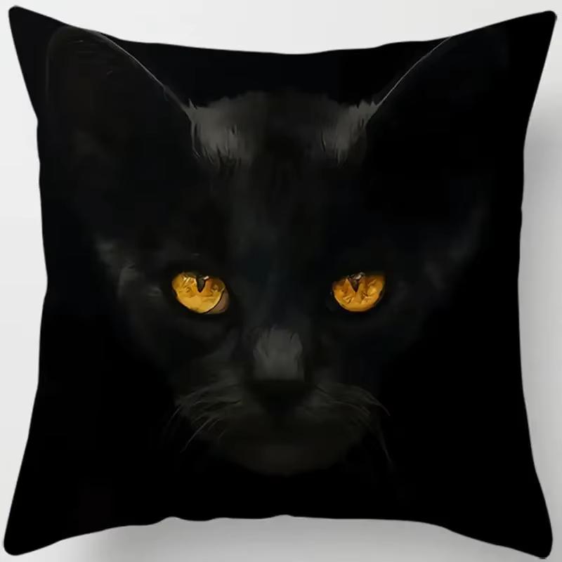 Cartoon Cat Printed Square Pillowcase Home Bedroom Car Sofa Cushion Cover
