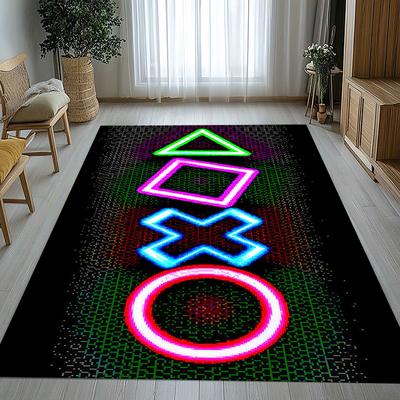 Cartoon Game Gamer Zone Controller Logo Living Room Non-Slip Area Rug Soft Carpet for Bedroom Playroom Sofa,Home Decor Doormat