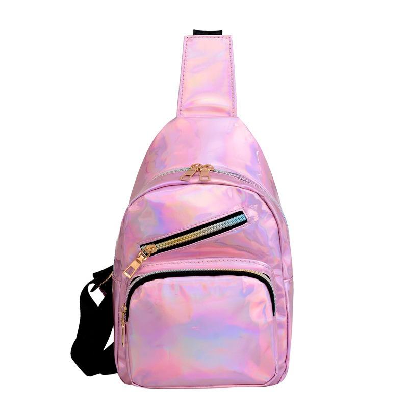 New Breast Bag Women's Texture Glossy Multi-functional Color Casual Shoulder Messenger Women's Bag