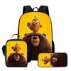 Schulranzen-Set für Kinder mit Brotdose und Federmäppchen - Hoppers Biber-Verwandlung Cartoon-Design für Schüler der 1.-2. Klasse