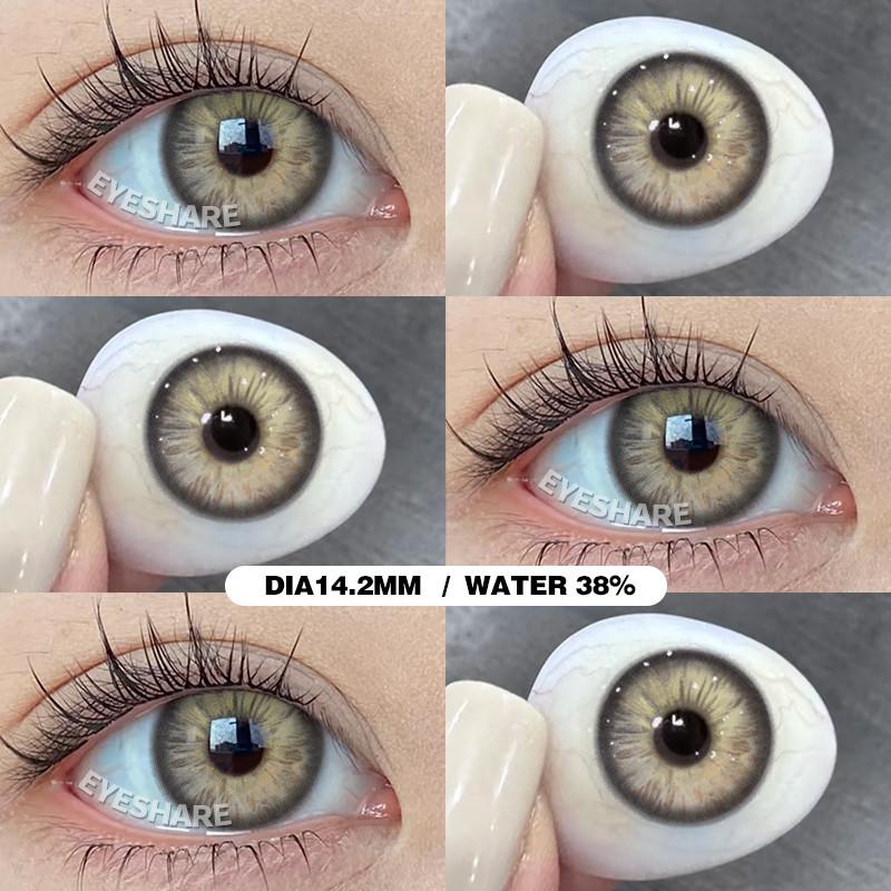 Eyeshare PAMPAS Brown Contact Lenses 1 pair Natural Soft Lens Big Eyes 14.5mm Eye Contacts Gray Pupils Green Purple Lens