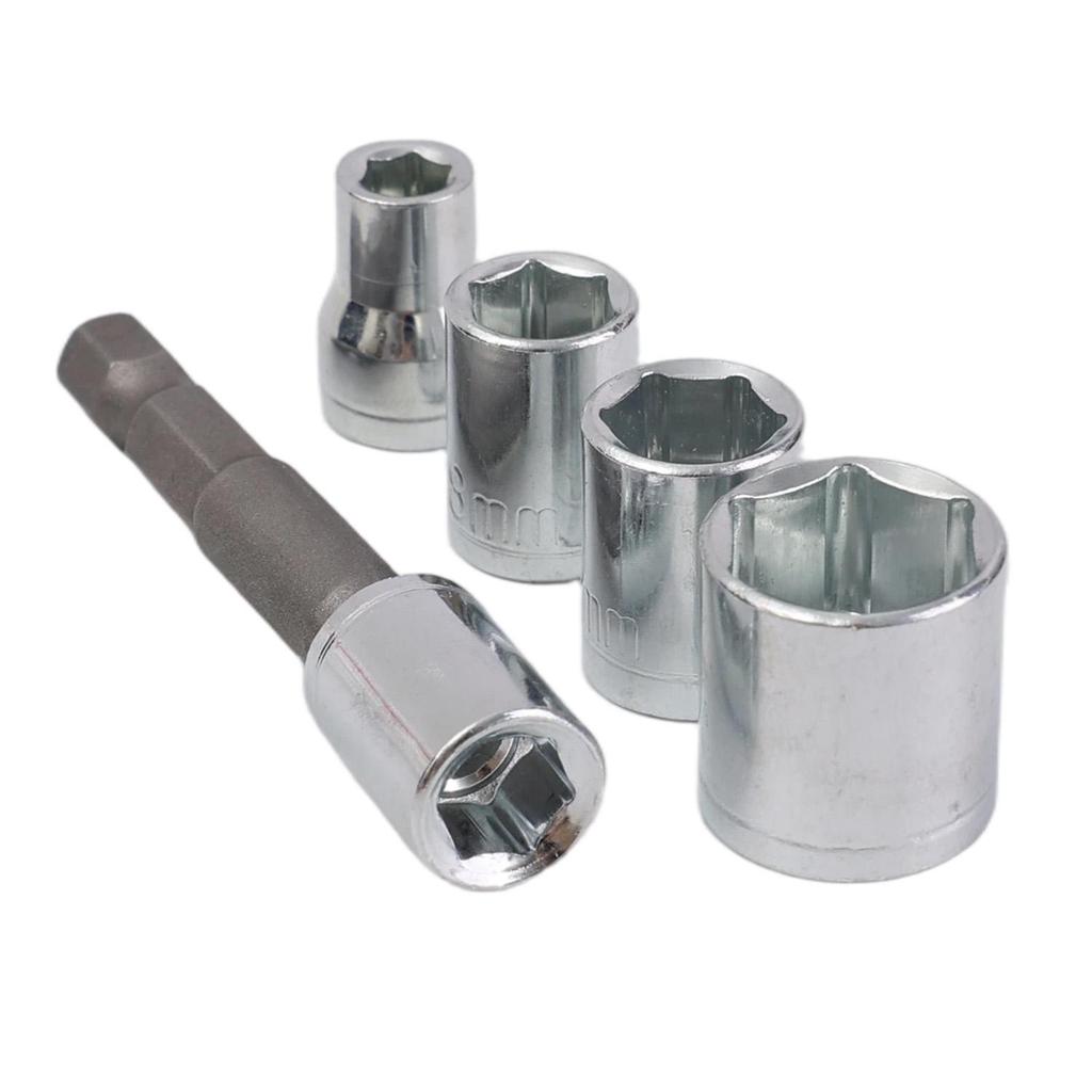 Hexagonal Socket Sleeve Conversion Head Kit 1/4-inch Metric Socket Spanners Nut Removal Wrench Tools 5/6/7/8/9/10/11/12/13mm