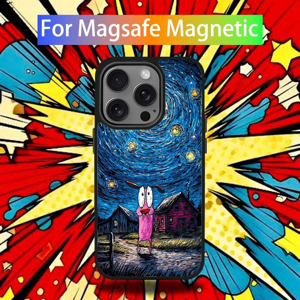 C-Courage C-Cowardly Dog Phone Case For iPhone 17,16,15,14,13,12,11,Pro,Max,Plus,Mini,SE4,E Magnetic Magsafe Wireless Charging