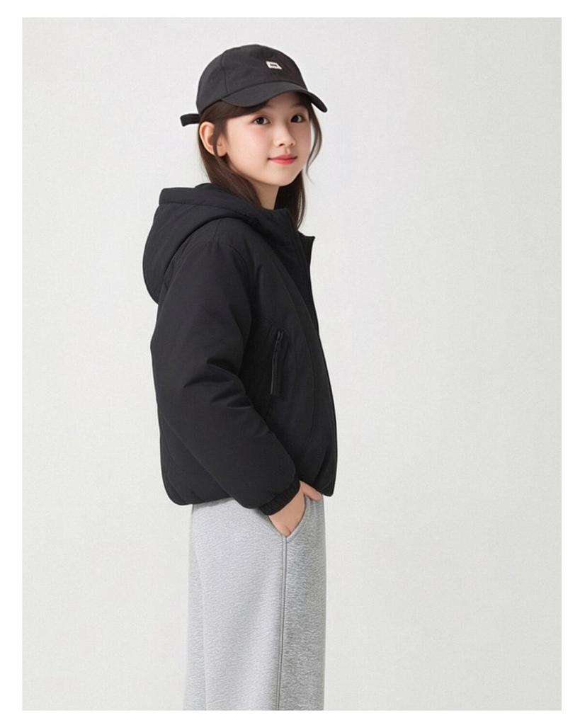Girls' Korean Style Cotton Hoodie Jacket - Autumn/Winter 2026 Student Casual Wear