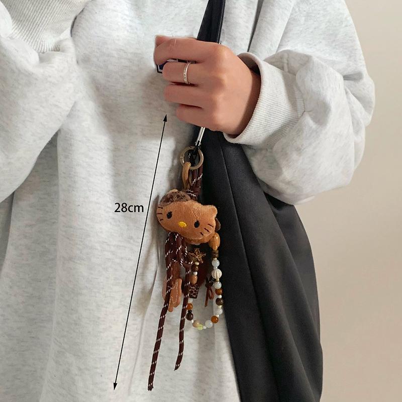 Colgante para Bolso Sanrio Hello Kitty Llavero de Dibujos Animados Maillard Figura de Anime Linda Muñeca con Cuerda Trenzada Regalo de Cumpleaños para Niña