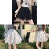 Irregular Lace Trim Puff Skirt With Splicing Detail For Summer Casual Wear
