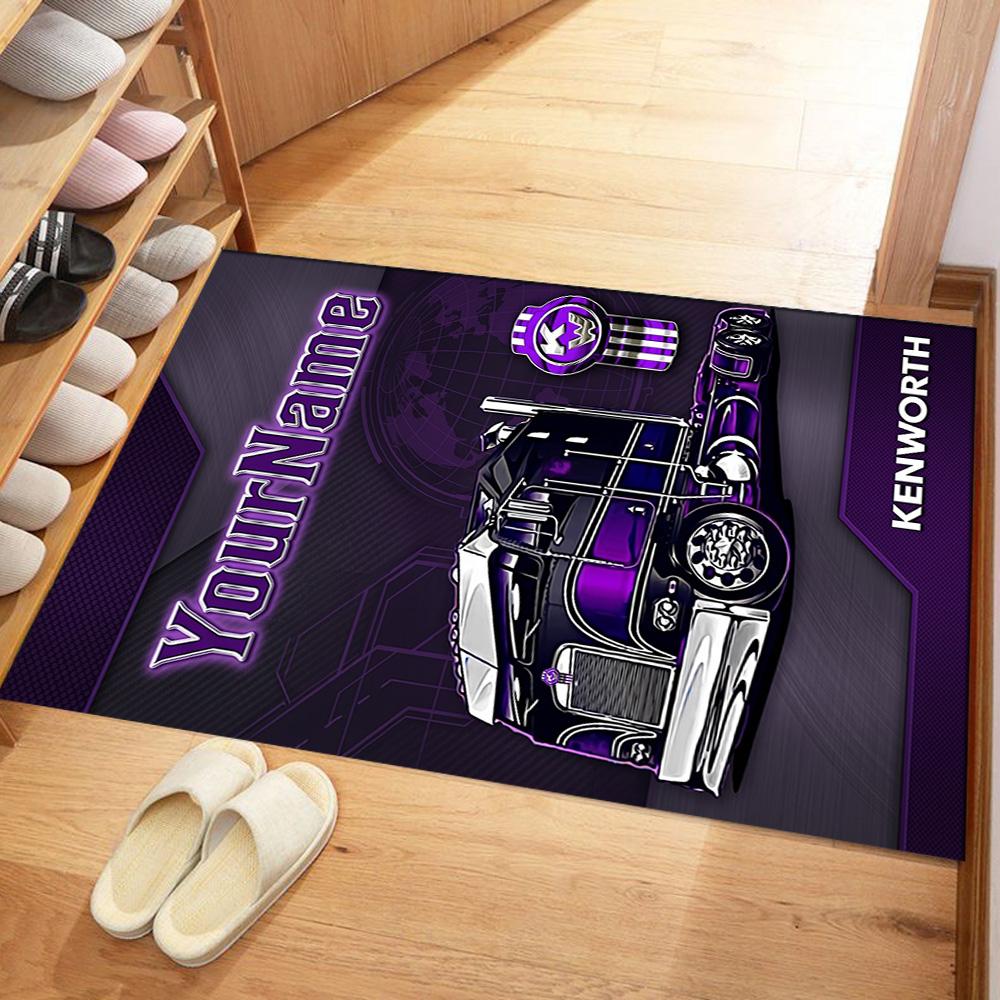 Kw Heavy Trucks Personalized Name Carpet Perfect for Hallway Dining Room Study room Kitchen Antislip Carpet Anime Office Decor Wedding Party Gift