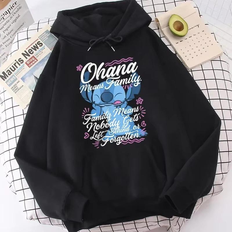 Lilo & Stitch Print Hoodie Cute Cartoon Disney Graphic Sweatshirt Autumn and Winter Men and Women Casual Long-sleeved Jumper Top