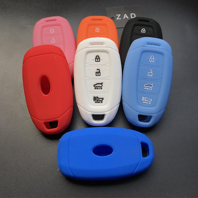 ZAD 4 Buttons Silicone Rubber Car Key Case Cover for Hyundai GRANDEUR IG Azera 2017 2016 Key Case Cover Shell