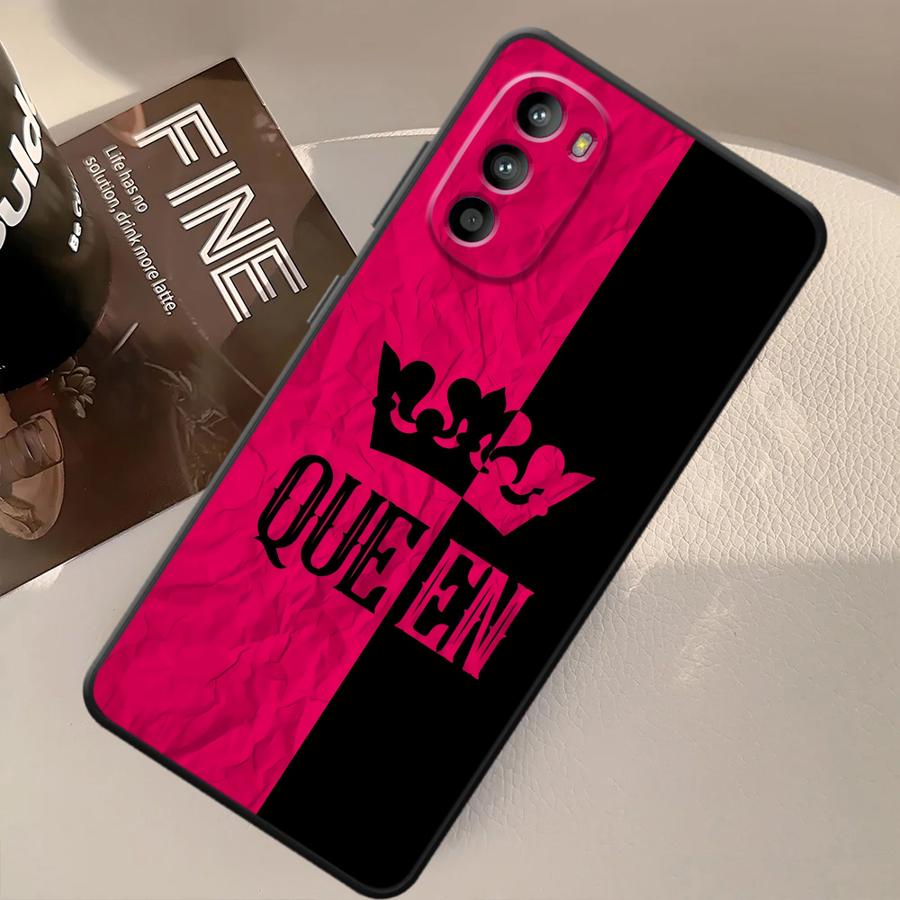 Crown Letters Case for Motorola Moto G52 G51 G73 G50 G71 Edge 20 Pro 30 Lite G53 G30 G60s G22 Edge40 G32 Phone Cover