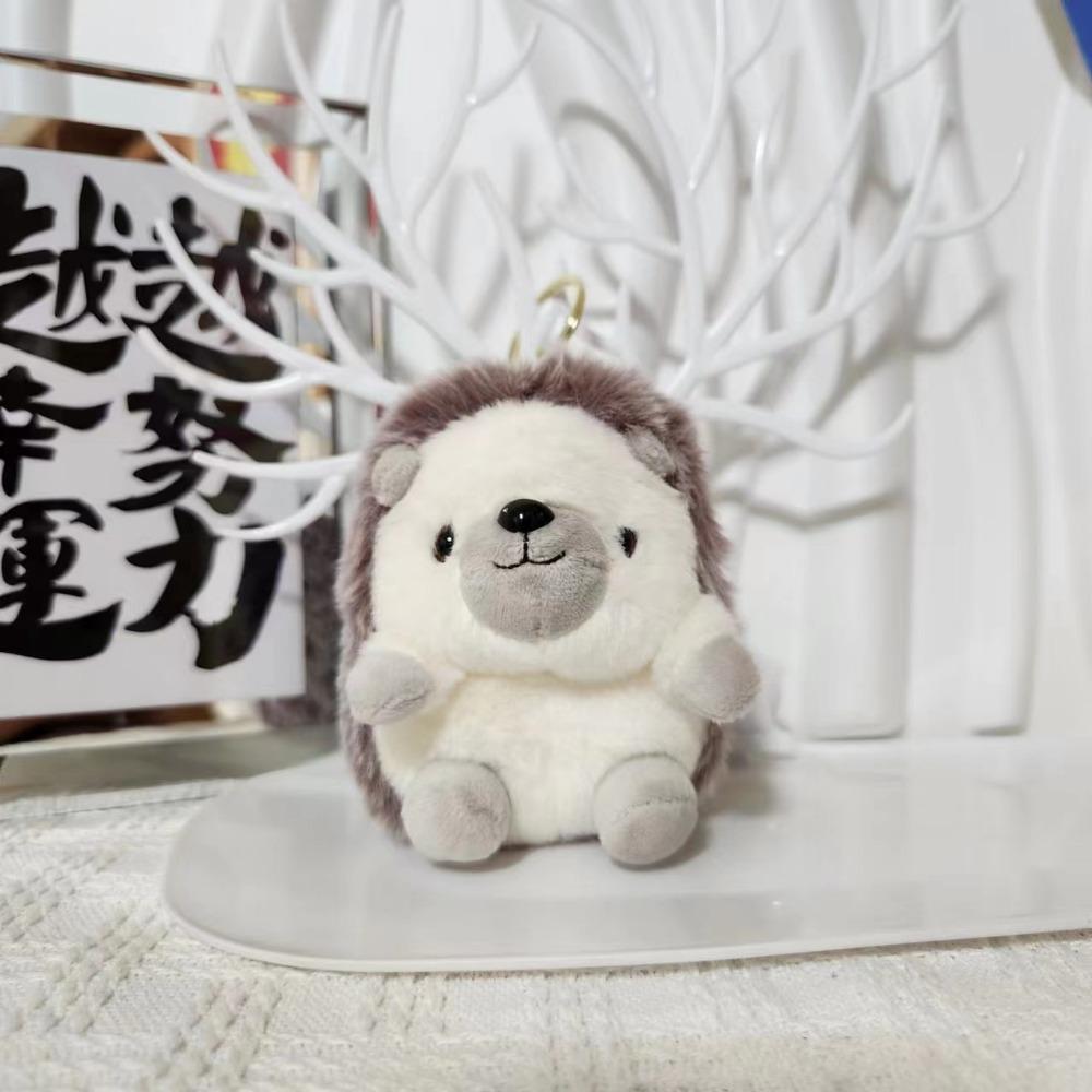 Adorable Little Hedgehog Keychain Stuffed Doll Cute Hedgehog Plush Keyring  Bag Pendant