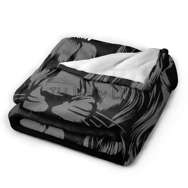 Coole Löwendruck-Decke Weich Warm Ganzkörper-Fleece-Kuscheldecke Leicht Flannel Flauschig Reise-Decken Überwürfe für Bett Sofa Picknick