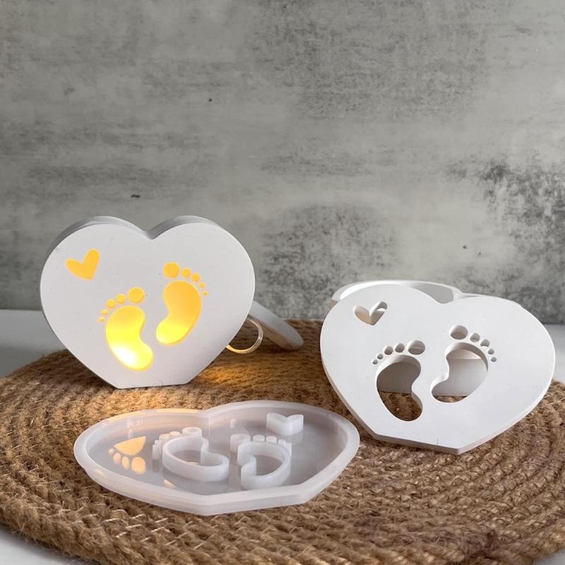Silicone Mould Mother's Day Silhouettes Molds Plasters Molds Heart Casting Molds for Wedding Home Decoration
