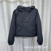 Hooded long-sleeved double-zipper short down jacket women's winter new loose and thin simple casual jacket jacket jacket