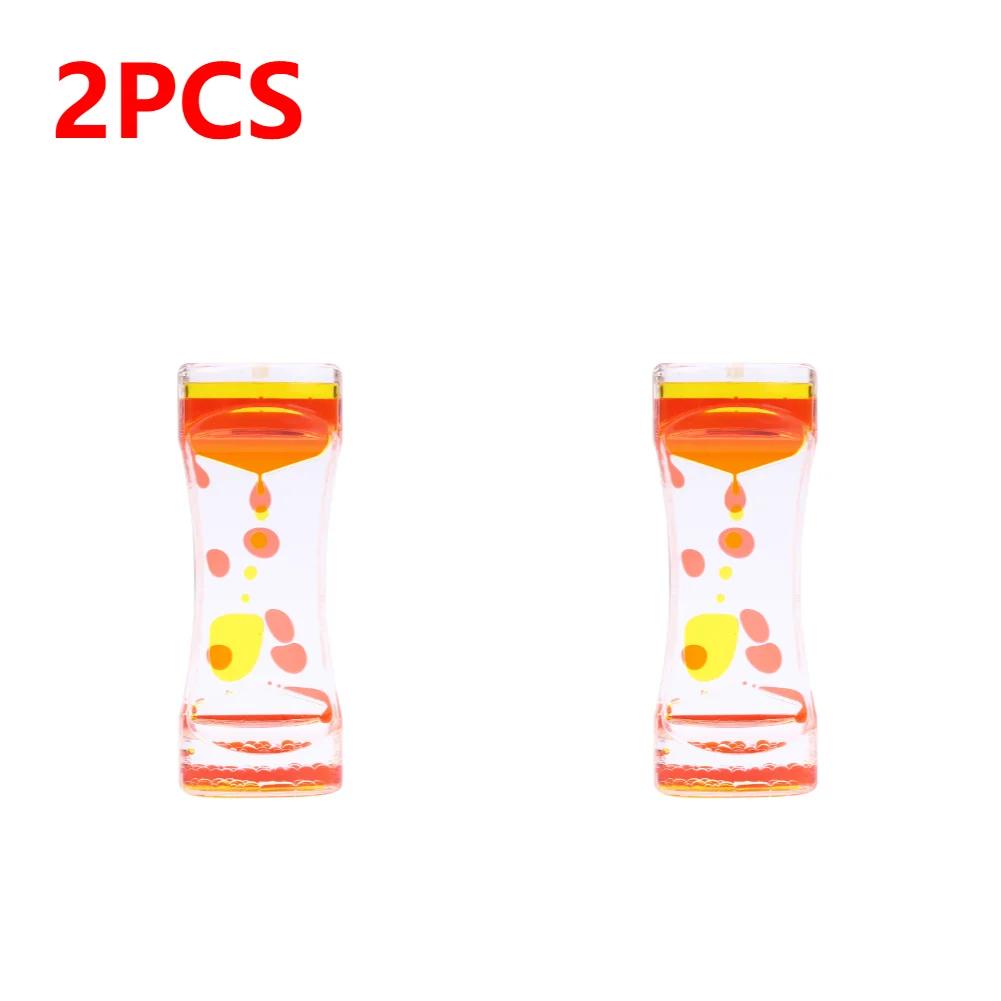 1/2/3/6pcs Liquid Motion Bubbler Hourglass Liquid Bubbler Timer Cool Office Desk Decorations Ornament Kids Adults Gift Products