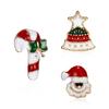 Rinhoo 3pcs/set Christmas Santa Claus Deer Snowman Brooch For Women Xmas Hat Gloves Tree Star Acrylic Enamel Badge Party Jewelry