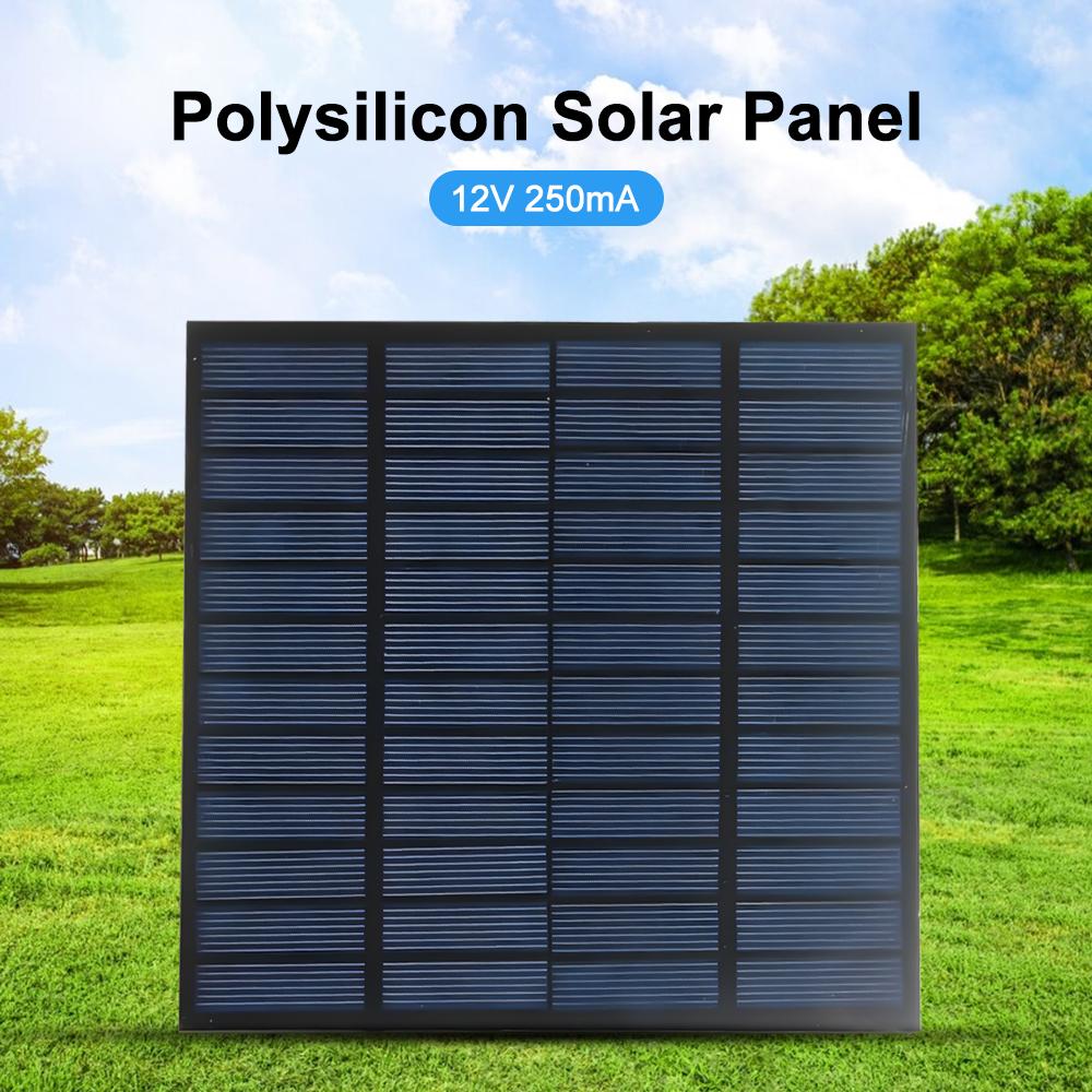 3 Solar Panel 18.6 Percent High-Efficiency Polysilicon Power IPX6 Waterproof 250mA Photovoltaic Module 12 Volt Solar Panel for Smart