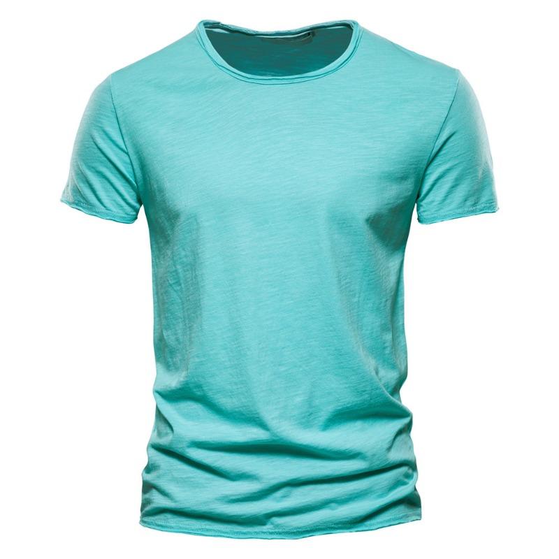 Summer men's new solid color V-neck short-sleeved T-shirt  men's fashion