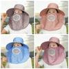 Fordable Sun Hat Wide Brim Fisherman Hat Fashion Face Hood Hat  Women