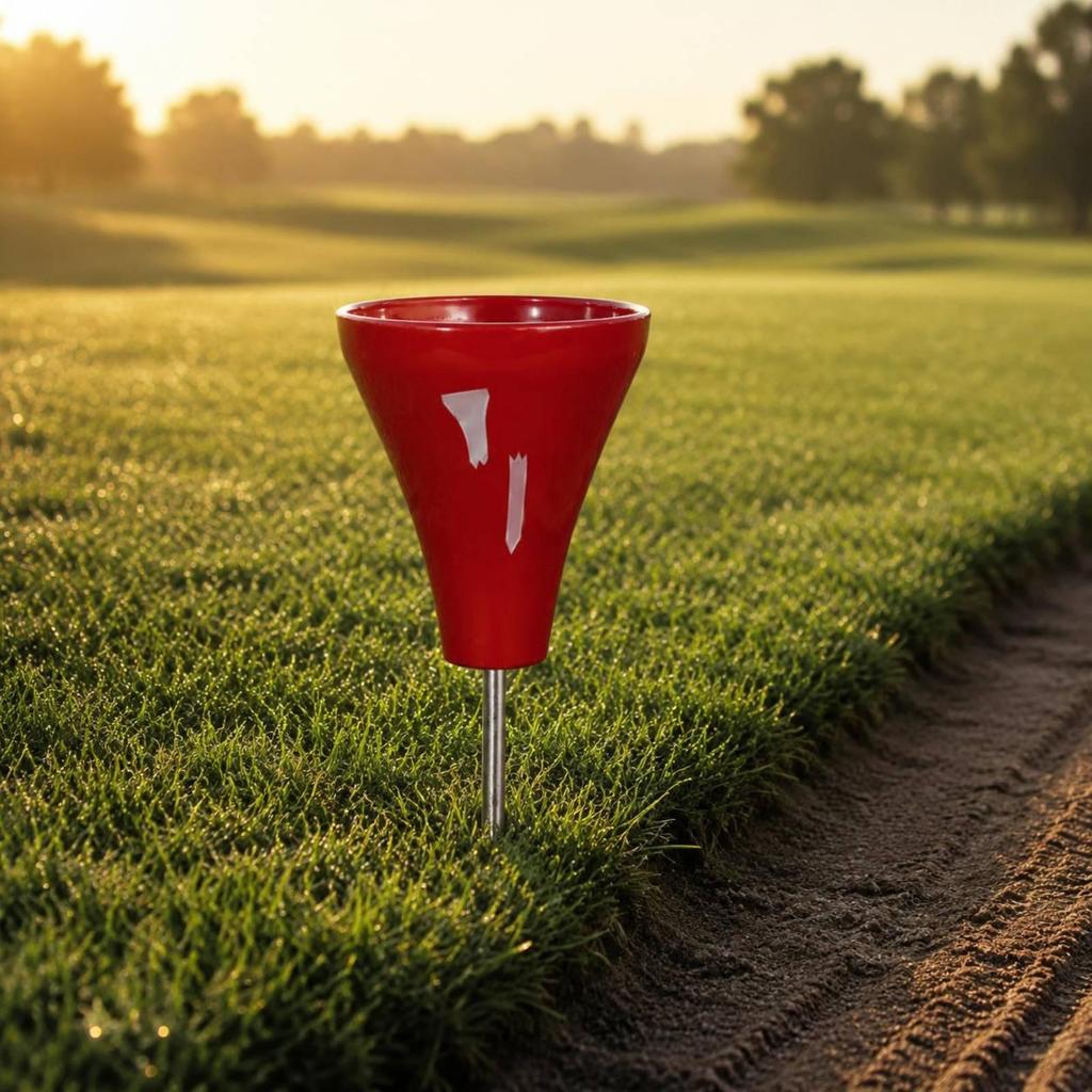 Golf Tee Marker Pointed Metal Stake CupShaped Open rims Athletic Gear