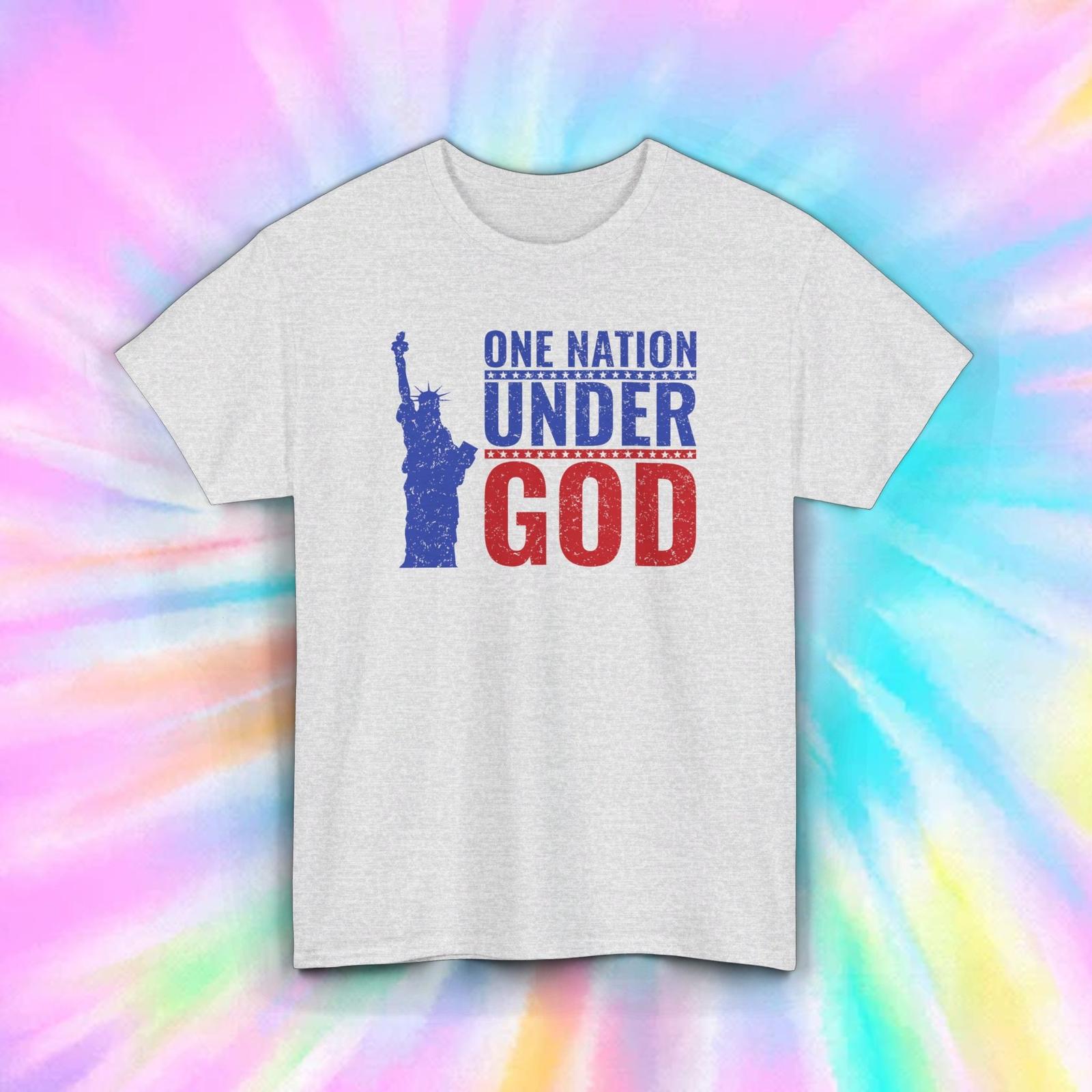 One Nation Under God T-Shirt Mens Womens Tees Top | USA Patriotic Religious Tee | 4th of July Shirt M