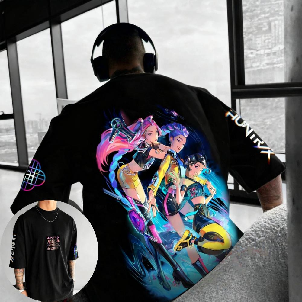 

HUNTRX Rumi Mira ZoeyKPop Demon Hunter Officially Authorizes Netflix Anime Movie 2026Summer Men Women Cotton Oversized Tshirt M