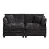Cloud Sofa Two Seats (Armrests Are Not Included), Sectional Couch, Upholstered Seat Cushion, Chenille Fabric, Black, DE501ABK