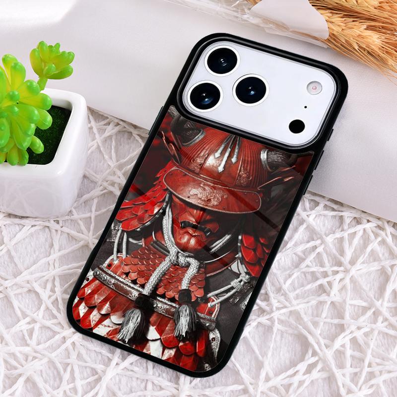 Masque Casque de Guerrier Japonais Samouraï Housse de Téléphone Souple Résistante aux Chocs pour iPhone 17 Air 16e 15 11 12 14 13 Pro Max Coque