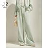 Jiuzi Anna Kou Simple Light Sport Modal Air Layer Loose Wide Leg Casual Pants for Women