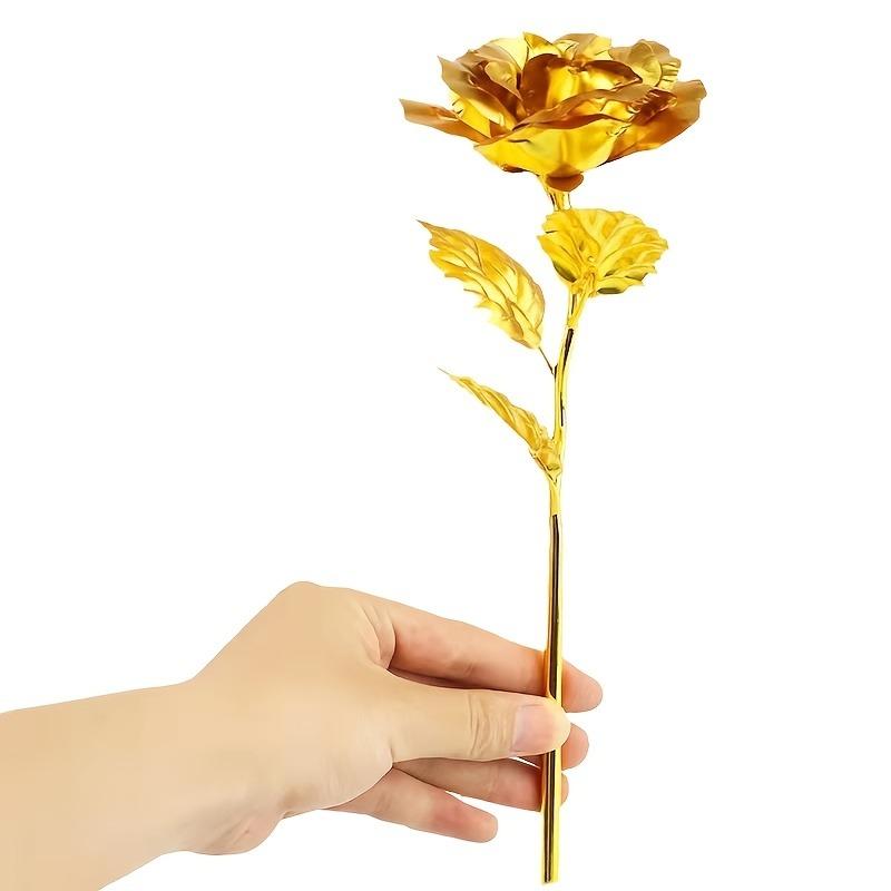 5/10Pcs Gold Artificial Flowers 18CM Fake Flower Valentine's Day Decoration for Woman Girlfriend Gifts Ornament Party Supplies