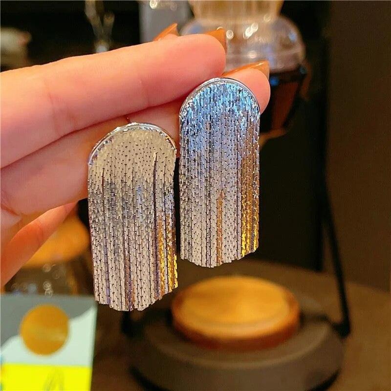 Boucles d'oreilles à la mode pour femmes, longues, couleur or, pendentif, bijoux, cadeaux, mariage, quotidien