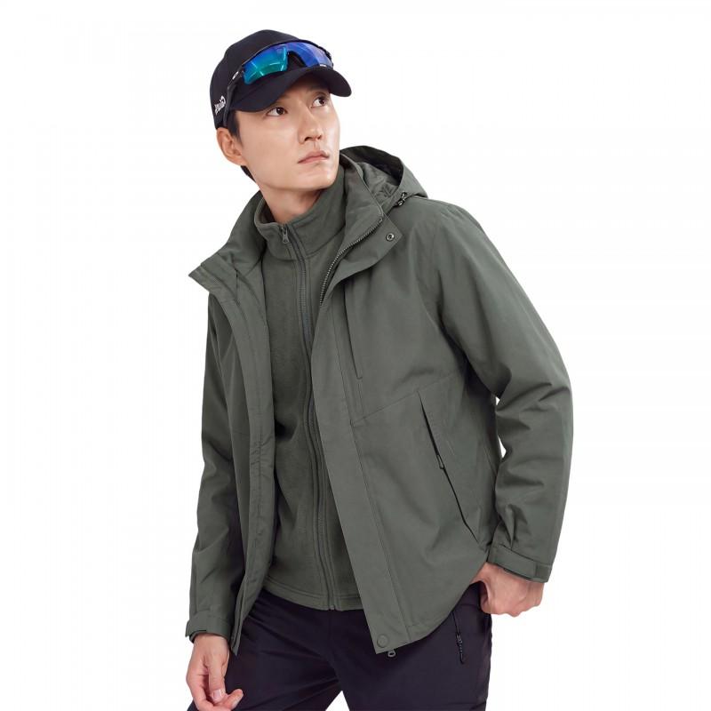 Herren Damen 3-in-1 Wasserdichte Winddichte Wanderjacke Mit Abnehmbarem Fleece-Innenfutter Outdoor Reise Klettern Camping